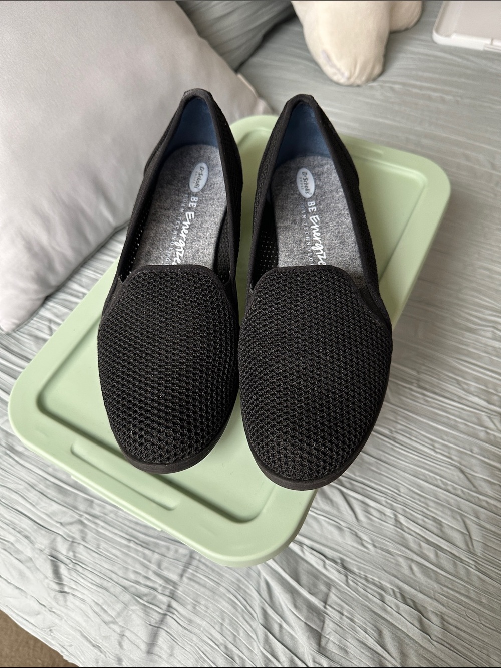 Dr. Scholl's Black Breathable Mesh Slip-On Flats